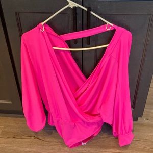 Hot pink sexy one piece top